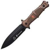 USMC FIX3014TN Black Oxide Fixed Blade Knife Tan Aluminum Handle