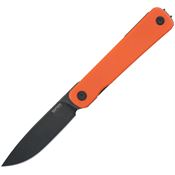 SRM 135LGJ Palfrey Black Stonewash Sandvik Drop Point Framelock Knife Orange G10 Handle
