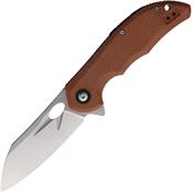 Rough Rider 2696 Satin Linerlock Knife Brown Linen Micarta Handle
