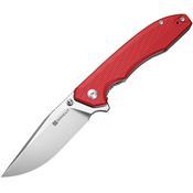 SenCut 250563 Sylor Satin D2 Tool Clip Point Linerlock Knife Red G10 Handle