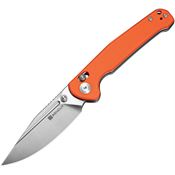 SenCut 250461 Glenspar Satin Clip Point Crossbar Lock Knife Orange G10 Handle