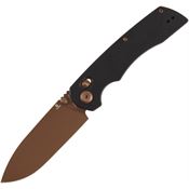 Tenable 1001V8 Kryo Sandvik Rose Gold Drop Point Crossbar Lock Knife Black G10 Handle