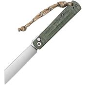 Trivisa TY11GM10 Hydra Button Stonewash Lock Knife Green Micarta Handle