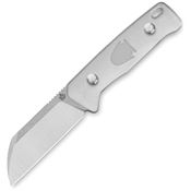 QSP 130BPA1 Baby Penguin Stonewash Satin Sanvik Sheepsfoot Fixed Blade Knife Acrylic Handle