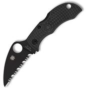 Spyderco MBKWSBK Manbug Black TiNi Wharncliffe Lockback Knife Black G10 Handle