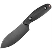 Trivisa JM05BM14 Aubergine Black Stonewash Sandvik Fixed Blade Knife Black Micarta Handle