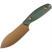 Trivisa JM05GM14 Aubergine Rose Sandvik Fixed Blade Knife Green Micarta Handle