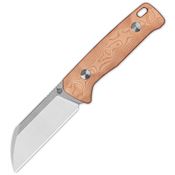 QSP 130BPC1 Baby Penguin Stonewash Satin Sanvik Sheepsfoot Fixed Blade Knife Copper G10 Handle