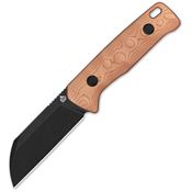 QSP 130BPC2 Baby Penguin Balck Sandvik Sheepsfoot Fixed Blade Knife Copper G10 Handle