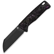 QSP 130BPE2 Baby Penguin Blacl Sanvik Sheepsfoot Fixed Blade Knife Purple Carbon Fiber