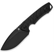 QSP 169A2 Tiny TOT Black Stonewash Drop Point Fixed Blade Knife Black G10 Handle