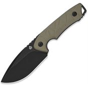 QSP 169C2 Tiny TOT Black drop Point Fixed Blade Knife Sand G10 Handle