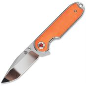 QSP 168D Nebula Mirror Sandvik Clip Point Linerlock Knife Orange Bone Handle