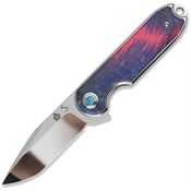 QSP 168B Nebula Mirror Sandvik Clip Point Linerlock Knife Wood Handle