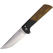 North Mountain Blade 2407PEI Chop 2 Tanto Button Lock Knife Amber PEI Handle