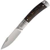 Rike KD01GCF Satin Bohler Slip Joint Knife Black Gold Carbon Fiber Handle
