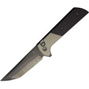 North Mountain Blade 2407GRCFD Chop 2 Black DLC Tanto Button Lock Knife Carbon Fiber Handle