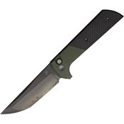 North Mountain Blade 2407SGCFD Chop 2 Buttonlock CF Green