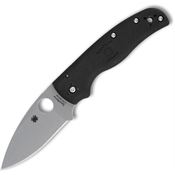 Spyderco 229PBK Shaman Satin Compression Lock Knife Black FRN Handle