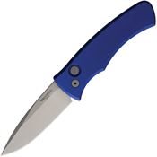 Pro Tech DUKE2101BLUE Auto Duke 2 Stonewash MagnaCut Drop Point Button Lock Knife Blue Aluminum Handle