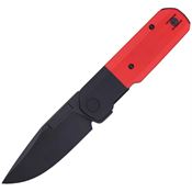 Vero Engineering AVBRB Avid 1 BlackWash Drop Point Linerlock Knife Black/Red G10 Handle