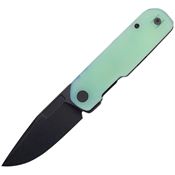 Vero Engineering AVBWJ Avid 1 BlackWash Drop Point Linerlock Knife Jade G10 Handle
