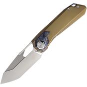 Remette RTT1BGX Peregrine Falcon Bohler Tanto Button Lock Knife Bronze Titanium Handle