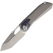 Remette RTT1GX Peregrine Falcon Bohler Tanto Button Lock Knife Gray Titanium Handle
