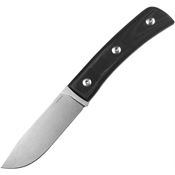 Straight Line 8BSBG Buster Stonewash Bohler Fixed Blade Knife Black G10 Handle