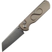 Straight Line 8RXATI Rox Stonewash Bohler Reverse Tanto Button Lock Knife Gray Aluminum Handle