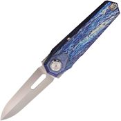 Remette RTIPM Infinite Power Bohler Dagger B-Linerlock Knife Lightening Strike Titanium Handle