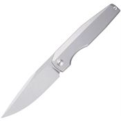 Vero Engineering LUST Lux Stonewash Bohler Mini Framelock Knife Bead Blast Titanium Handle