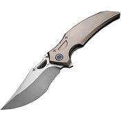 Rike S05P S05 Satin Bohler Framelock Knife Gray Titanium Handle