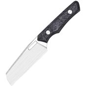 Vero Engineering ALLHSMCF Axon Satin Bohler Cleaver Fixed Blade Knife Marbled Carbon Fiber Handle