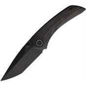 Poikilo Blade TUNAS1 Tuna Black Bohler Tanto Linerlock Knife Carbon Fiber Handle