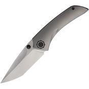 Poikilo Blade TUNAS2 Tuna Bohler Tanto Linerlock Knife Gray Titanium Handle