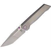 Poikilo Blade SLVTRS1 Salvator Bohler Tanto Framelock Knife Gray Titanium Handle