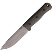 Reiff F5119GCMBLKA F5 Gen 2 Stonewash Saber MagnaCut Drop Point Fixed Blade Knife Green Micarta Handle
