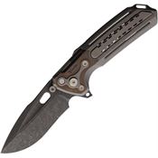 Reate 222 Terminator 6000 Acid Washed MagnaCut Framelock Knife Dark Stonewash Aluminum Handle