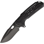 Reate 223 Terminator 6000 Black DLC MagnaCut Framelock Knife Black Titanium Handle