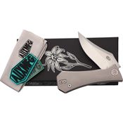 Auxiliary 002TIBW Pocket Bowie Framelock Knife Ti