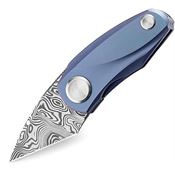 Bestech T1913G Tulip Framelock Knife Damasteel Blu