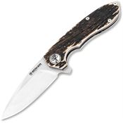 Boker 01BA3722H Wilki H Linerlock Knife Stag