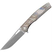 CH 3538 Blast Framelock Knife Silver Ti