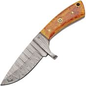 Damascus 1424BO Fixed Blade Knife Burnt Bone