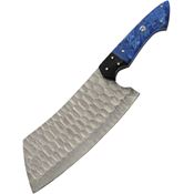 Damascus 1436 Blue Crystal Cleaver