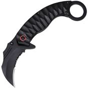ElitEdge 10A130BK Karambit Linerlock Knife Assist Open Black
