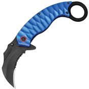 ElitEdge 10A130BL Karambit Linerlock Knife Assist Open Blue