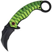 ElitEdge 10A130GN Assist Open Karambit Linerlock Knife Green