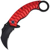 ElitEdge 10A130RD Assist Open Karambit Linerlock Knife Red